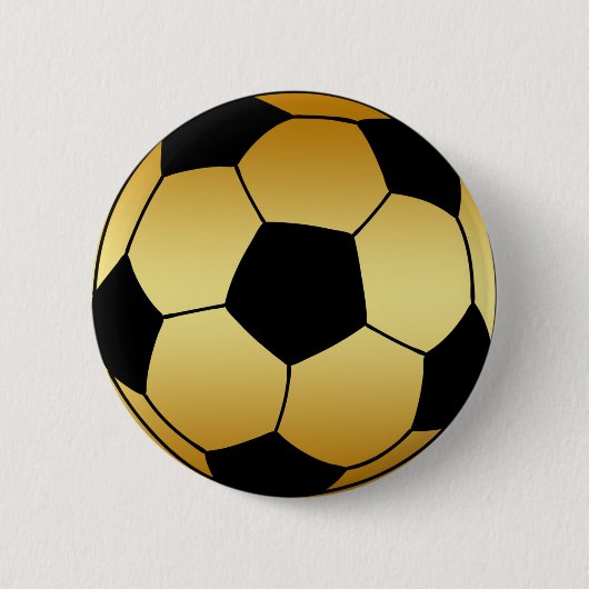GOUD EN ZWARTE VOETBAL RONDE BUTTON 5,7 CM (Voorkant)
