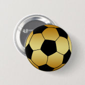 GOUD EN ZWARTE VOETBAL RONDE BUTTON 5,7 CM (Voorkant /achterkant)