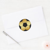 GOUD EN ZWARTE VOETBAL RONDE STICKER (Envelop)