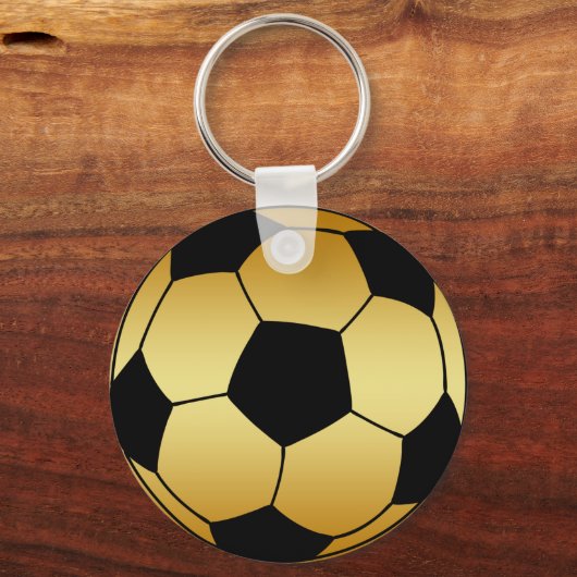GOUD EN ZWARTE VOETBAL SLEUTELHANGER (Voorkant)
