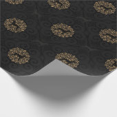 GOUD EN ZWARTE WEIMARANER CHRISTMAS WRAPPINGPAPIER CADEAUPAPIER (Hoek)