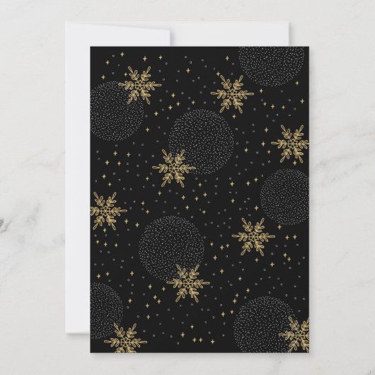 Goud en zwarte wintersneeuwkoppels bruiloft kaart (Achterkant)