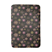 Goud en zwarte wintersneeuwvlokken badmat (Voorkant Verticaal)