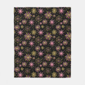 Goud en zwarte wintersneeuwvlokken fleece deken (Voorkant)