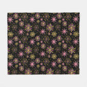 Goud en zwarte wintersneeuwvlokken fleece deken (Voorkant (Horizontaal))