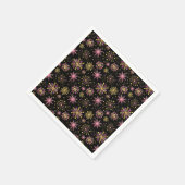 Goud en zwarte wintersneeuwvlokken servet (Hoek)