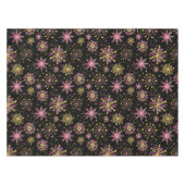 Goud en zwarte wintersneeuwvlokken tafelkleed (Voorkant (Horizontaal))