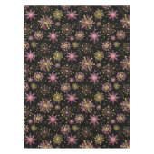 Goud en zwarte wintersneeuwvlokken tafelkleed (Voorkant)