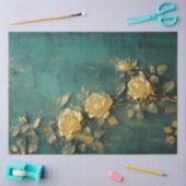  goud Engelse rozen smaragd diep groen Tissuepapier (Craft)