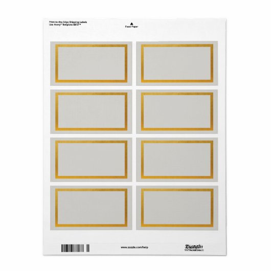 Goud etiket met folieblanco (Full Sheet)