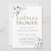 Goud Eucalyptus Botanische Letter Couples — Shower Kaart (Voorkant)