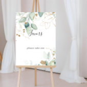 Goud Eucalyptus Calligraphy Bruiloftspartij Bord Poster
