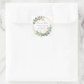 goud eucalyptus groen Save The Date Square Vierkante Sticker (Tas)