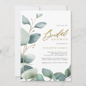 Goud eucalyptus groen vrijgezellenfeest kaart (Voorkant)