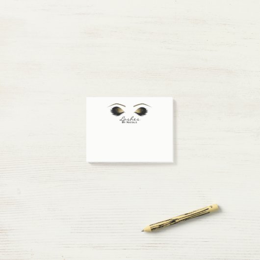Goud Eyes Makeup Lashes Eyelashes Post-it® Notes (Op bureau)