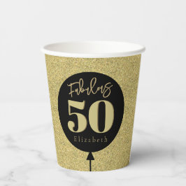 Goud Fabulous 50 Verjaardag Papieren Bekers