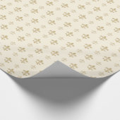 Goud Fancy Fleur De Lis Cadeaupapier (Hoek)