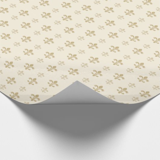 Goud Fancy Fleur De Lis Cadeaupapier (Hoek)