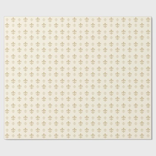 Goud Fancy Fleur De Lis Cadeaupapier (Vlak)