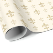 Goud Fancy Fleur De Lis Cadeaupapier (Rol Hoek)