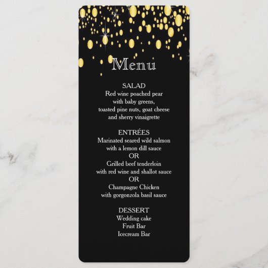 Goud, Faux Folie Bubbles, Stijlvol, Aangepast menu (Voorkant)