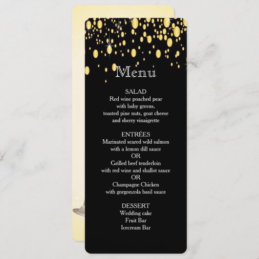 Goud, Faux Folie Bubbles, Stijlvol, Aangepast menu (Voorkant / Achterkant)
