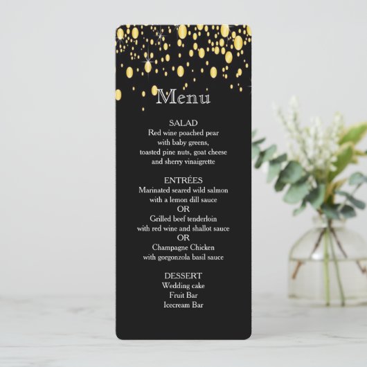 Goud, Faux Folie Bubbles, Stijlvol, Aangepast menu (Staand voorkant)
