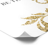 Goud, Faux Glitter, Aangepast bruiloft Welkom Poster (Hoek)