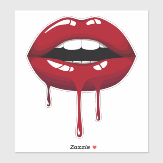 Goud Feest Luxe Glam Rode Drup Druppende Lippen Sticker (Vel)