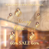 Goud feestelijke bedrijfsuitverkoop vrolijk kerstf raamsticker (Vel 2)