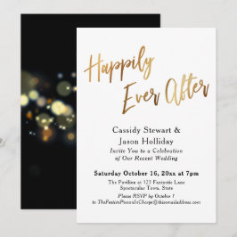 Goud Fijn Voor Altijd Bokeh Zwart Achter Ontvangst Kaart