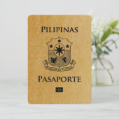 Goud Filippijns paspoort Bewaar de datum Save The Date (Staand voorkant)