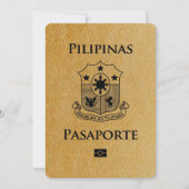 Goud Filippijns paspoort Bewaar de datum Save The Date (Voorkant)