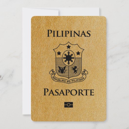 Goud Filippijns paspoort Bewaar de datum Save The Date (Voorkant)