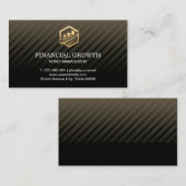 Goud Financieel Icoon Professioneel Zwart Modern Visitekaartje (Voorkant / Achterkant)