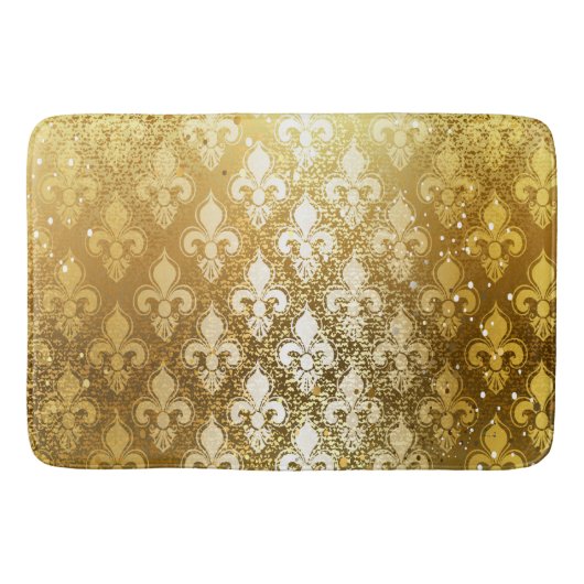 , goud, fleur de lis, antiek, , chic, leuk badmat (Voorkant)