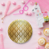 , goud, fleur de lis, antiek, , chic, leuk papieren bordje (Feest)