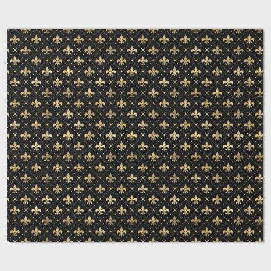  Goud  Fleur de Lis Overlay Cadeaupapier (Vlak)