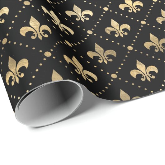  Goud  Fleur de Lis Overlay Cadeaupapier (Rol Hoek)