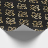  Goud  Fleur de Lis Overlay Cadeaupapier (Hoek)