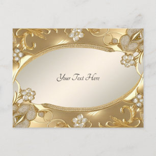 Goud  Floral Briefkaart