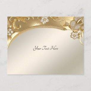 Goud  Floral Briefkaart