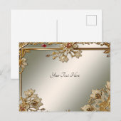 Goud Floral Lijst Briefkaart (Voorkant / Achterkant)