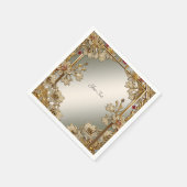 Goud Floral Lijst servetten (Hoek)