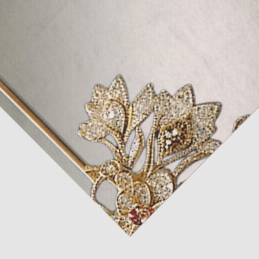 Goud  Floral Lijst Weefselpapier Tissuepapier (Detail)