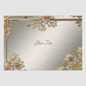 Goud  Floral Lijst Weefselpapier Tissuepapier (Voorkant)