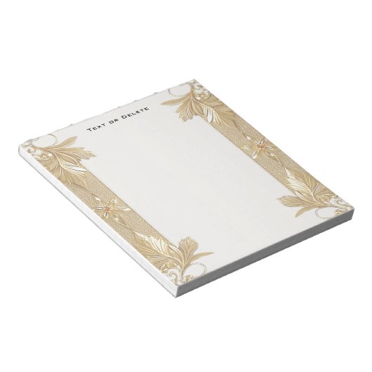 Goud Floral Notitieblok (Schuin)