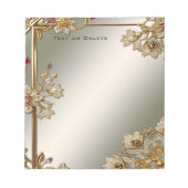 Goud  Floral Notitieblok (Voorkant)