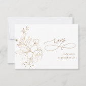 Goud-Floral op White & Gold w Meal RSVP 2 (Voorkant)