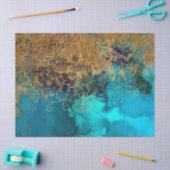 Goud Floral-overzichten voor Blauwgroen groene ont Tissuepapier (Craft)